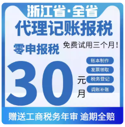 浙江杭州义乌代理记账报税温州衢州嘉兴台州公司代做账0零申报湖